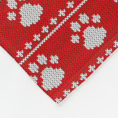 Dog Paw Strick Fleece Dog Blanket (Ecke)