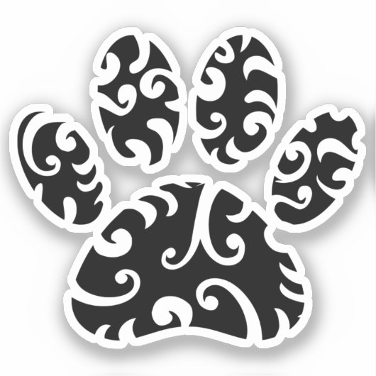 Dog Paw Tattoo Tribal Print Aufkleber (Vorderseite)