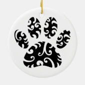 Dog Paw Tattoo Tribal Print Keramik Ornament (Hinten)