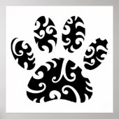 Dog Paw Tattoo Tribal Print Poster (Vorne)