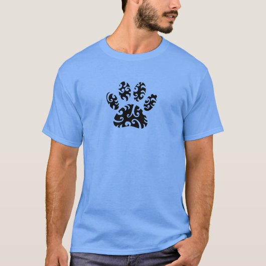 Dog Paw Tattoo Tribal Print T-Shirt (Vorderseite)