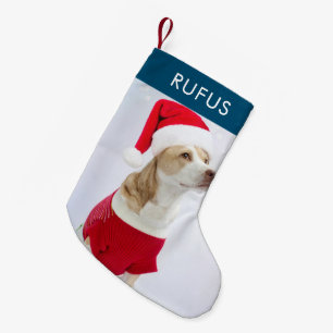 Dog Paw Themed Personalisiertes Foto Kleiner Weihnachtsstrumpf
