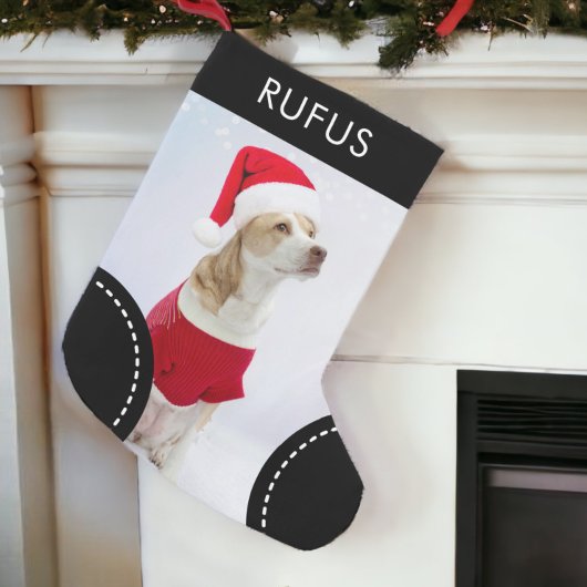 Dog Paw Themed Personalisiertes Foto Kleiner Weihnachtsstrumpf
