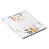 Dog Paw-ty Kids Zeitkapsel Notizblock (angewinkelt)