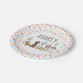 Dog Paw-ty Personalisierte Pastel Hexagon Pappteller (Schrägansicht)