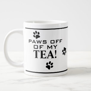 Dog Paw Typografie Tea Lover's Black & White Jumbo-Tasse