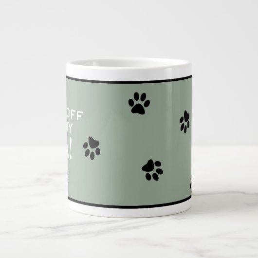 Dog Paw Typografie Tea Lover's Green & White Jumbo-Tasse (Vorderseite)