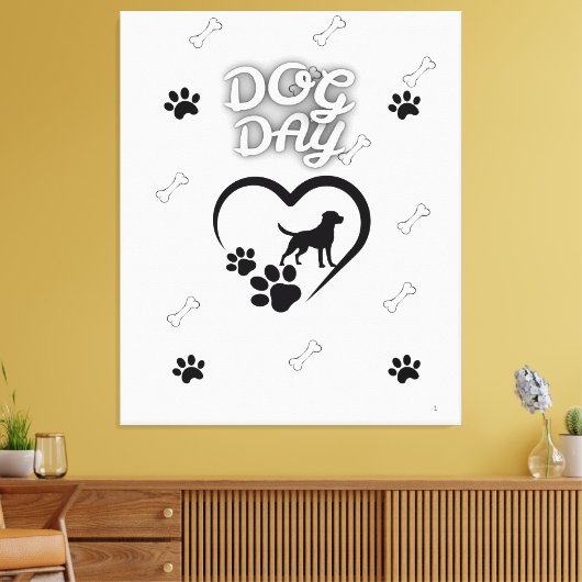 Dog Paw Wall Art - Niedlicher Hund Lover Wohngesta Leinwanddruck (Insitu (Wohnzimmer))