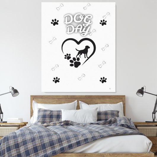 Dog Paw Wall Art - Niedlicher Hund Lover Wohngesta Leinwanddruck (Insitu (Schlafzimmer))