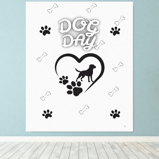 Dog Paw Wall Art - Niedlicher Hund Lover Wohngesta Leinwanddruck (Insitu (Holzboden))