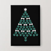 Dog Paw Weihnachtsbaum Niedlich Xmas Geschenk Welp Button (Vorderseite)