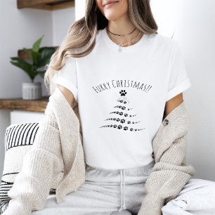 Dog Paw Weihnachtsbaum Weihnachten T-Shirt