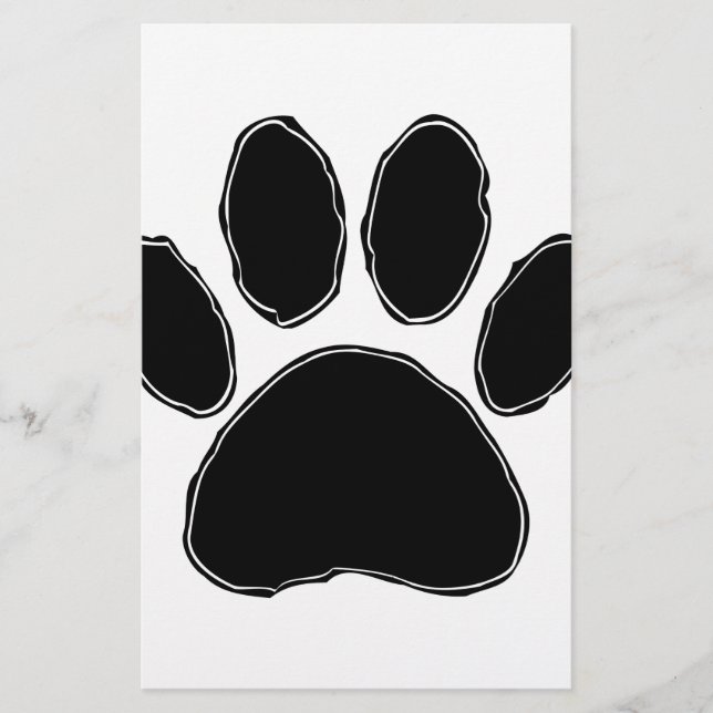 Dog Paw Zeichnend in Schwarz (Vorderseite)
