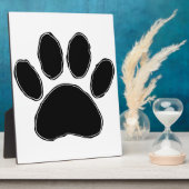 Dog Paw Zeichnend in Schwarz Fotoplatte (Seite)