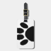 Dog Paw Zeichnend in Schwarz Gepäckanhänger (Vorderseite vertikal)