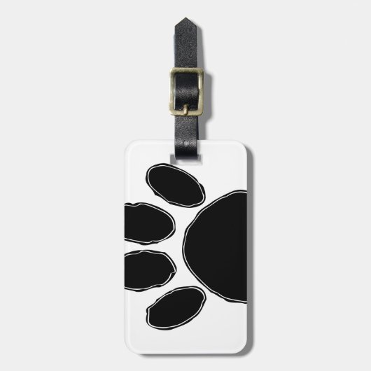 Dog Paw Zeichnend in Schwarz Gepäckanhänger (Vorderseite vertikal)