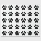 Dog Paw Zeichnend in Schwarz Geschenkpapier (Flach)