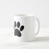 Dog Paw Zeichnend in Schwarz Kaffeetasse (VorderseiteRechts)