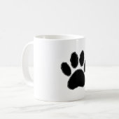 Dog Paw Zeichnend in Schwarz Kaffeetasse (Vorderseite Links)
