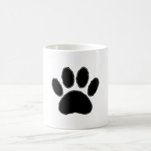 Dog Paw Zeichnend in Schwarz Kaffeetasse (Mittel)