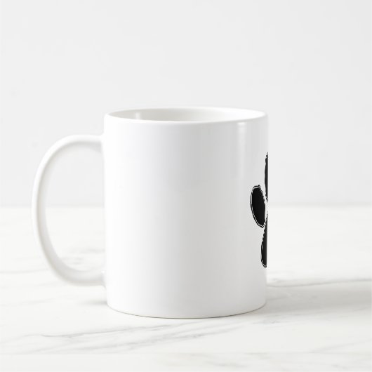 Dog Paw Zeichnend in Schwarz Kaffeetasse (Links)