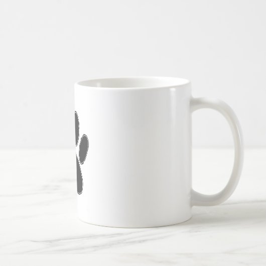 Dog Paw Zeichnend in Schwarz Kaffeetasse (Rechts)