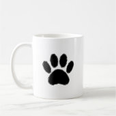 Dog Paw Zeichnend in Schwarz Kaffeetasse (Links)