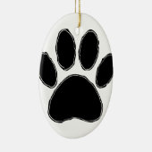 Dog Paw Zeichnend in Schwarz Keramikornament (Rechts)