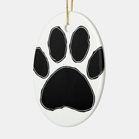 Dog Paw Zeichnend in Schwarz Keramikornament (Links)