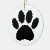 Dog Paw Zeichnend in Schwarz Keramikornament (Links)