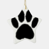 Dog Paw Zeichnend in Schwarz Keramikornament (Rechts)