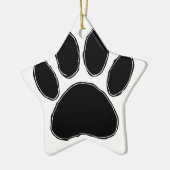 Dog Paw Zeichnend in Schwarz Keramikornament (Links)