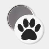 Dog Paw Zeichnend in Schwarz Magnet (Vorderseite/Rückseite)