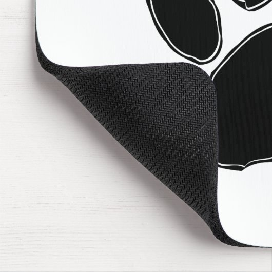 Dog Paw Zeichnend in Schwarz Mousepad (Ecke)