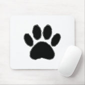 Dog Paw Zeichnend in Schwarz Mousepad (Mit Mouse)
