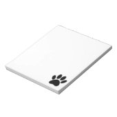 Dog Paw Zeichnend in Schwarz Notizblock (Rotiert)