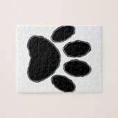 Dog Paw Zeichnend in Schwarz Puzzle (Horizontal)