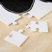 Dog Paw Zeichnend in Schwarz Puzzle (Seite)