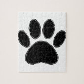 Dog Paw Zeichnend in Schwarz Puzzle (Vertikal)