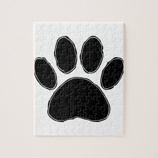 Dog Paw Zeichnend in Schwarz Puzzle (Vertikal)