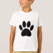 Dog Paw Zeichnend in Schwarz T-Shirt (Vorderseite)