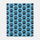 Dog Pawprint auf Blue Fleece Blanket (Vorderseite)