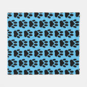 Dog Pawprint auf Blue Fleece Blanket (Vorderseite (Horizontal))