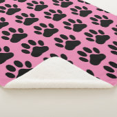 Dog Pawprint auf rosa Sherpa Blanket Sherpadecke (3/4)