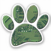 Dog Pawprint Circuit Board Aufkleber (Vorderseite)