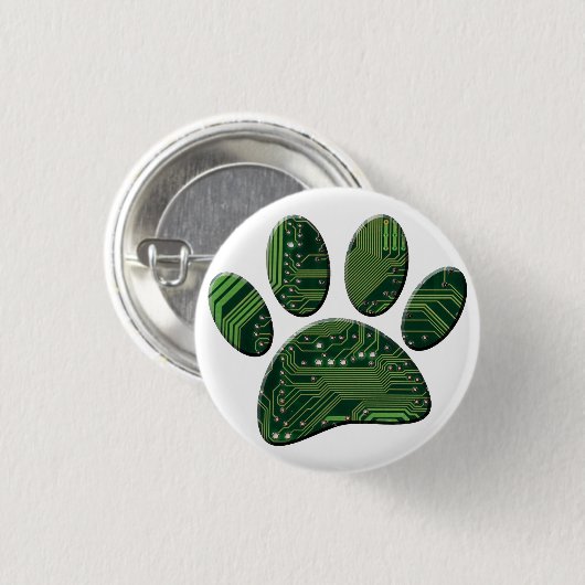 Dog Pawprint Circuit Board Button (Vorne & Hinten)