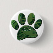 Dog Pawprint Circuit Board Button (Vorderseite)