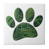 Dog Pawprint Circuit Board Fliese (Vorderseite)