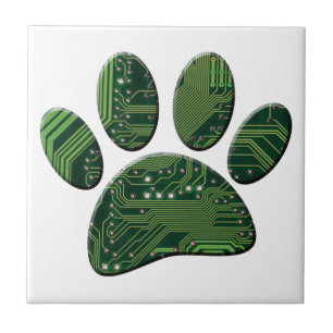 Dog Pawprint Circuit Board Fliese