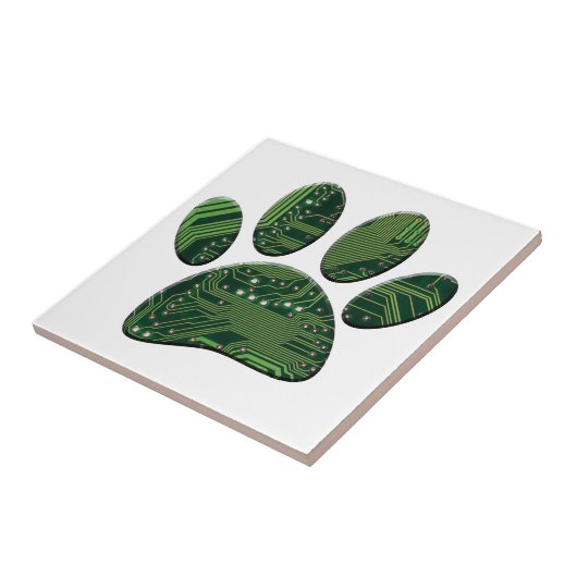 Dog Pawprint Circuit Board Fliese (Seite)